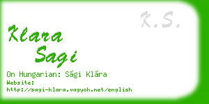 klara sagi business card